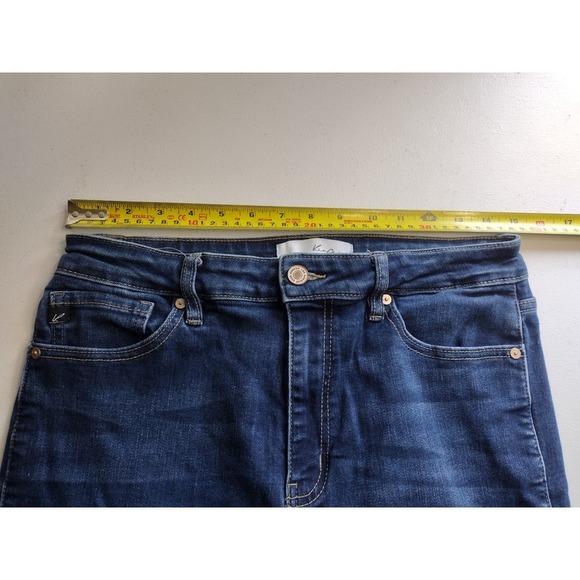 KanCan Womens Dark Wash High Rise Frayed Hem Skinny Jeans Stretch Denim - Picture 8 of 8